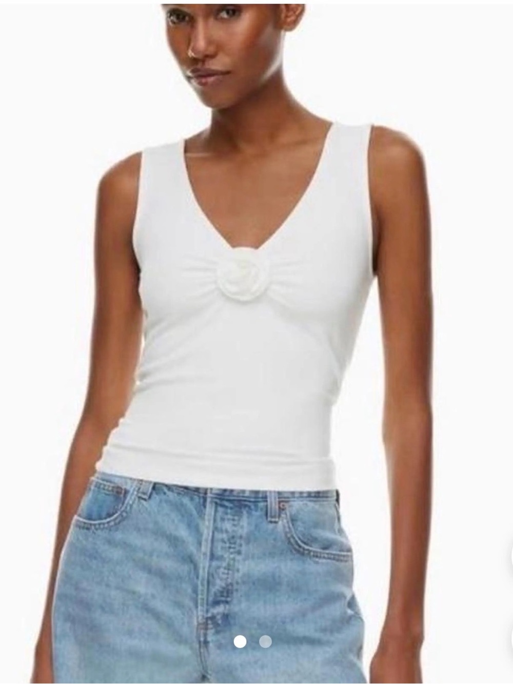 ARITZIA Sleeveless Tank with Rose Detail